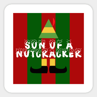 Son Of A Nutcracker Elf Quote Christmas Knit Sticker